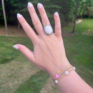 White Stone Handcrafted Ring